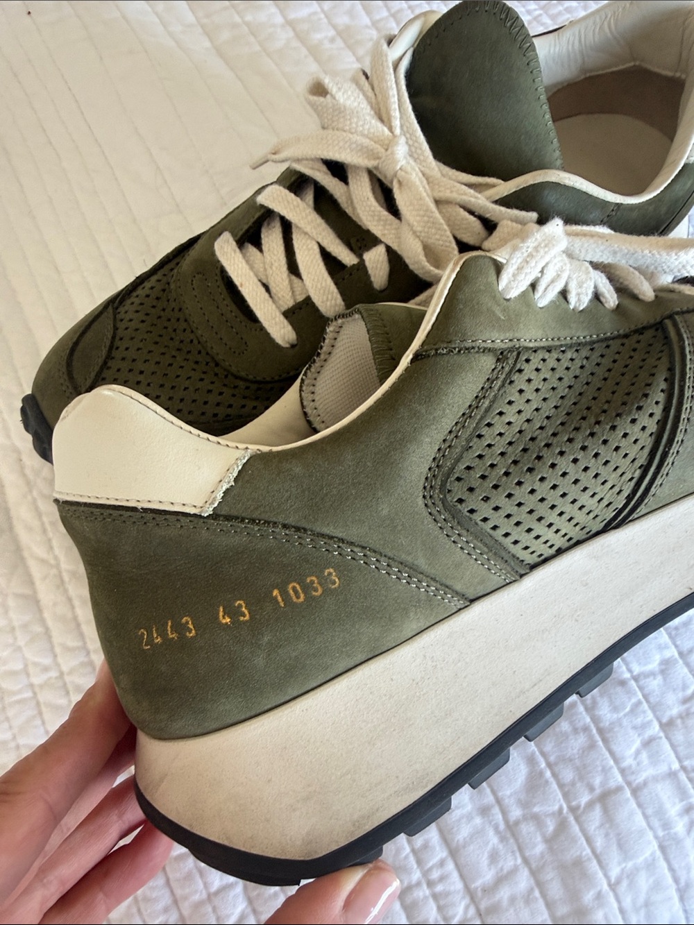 Olive Green Suede Sneakers from Common Projects